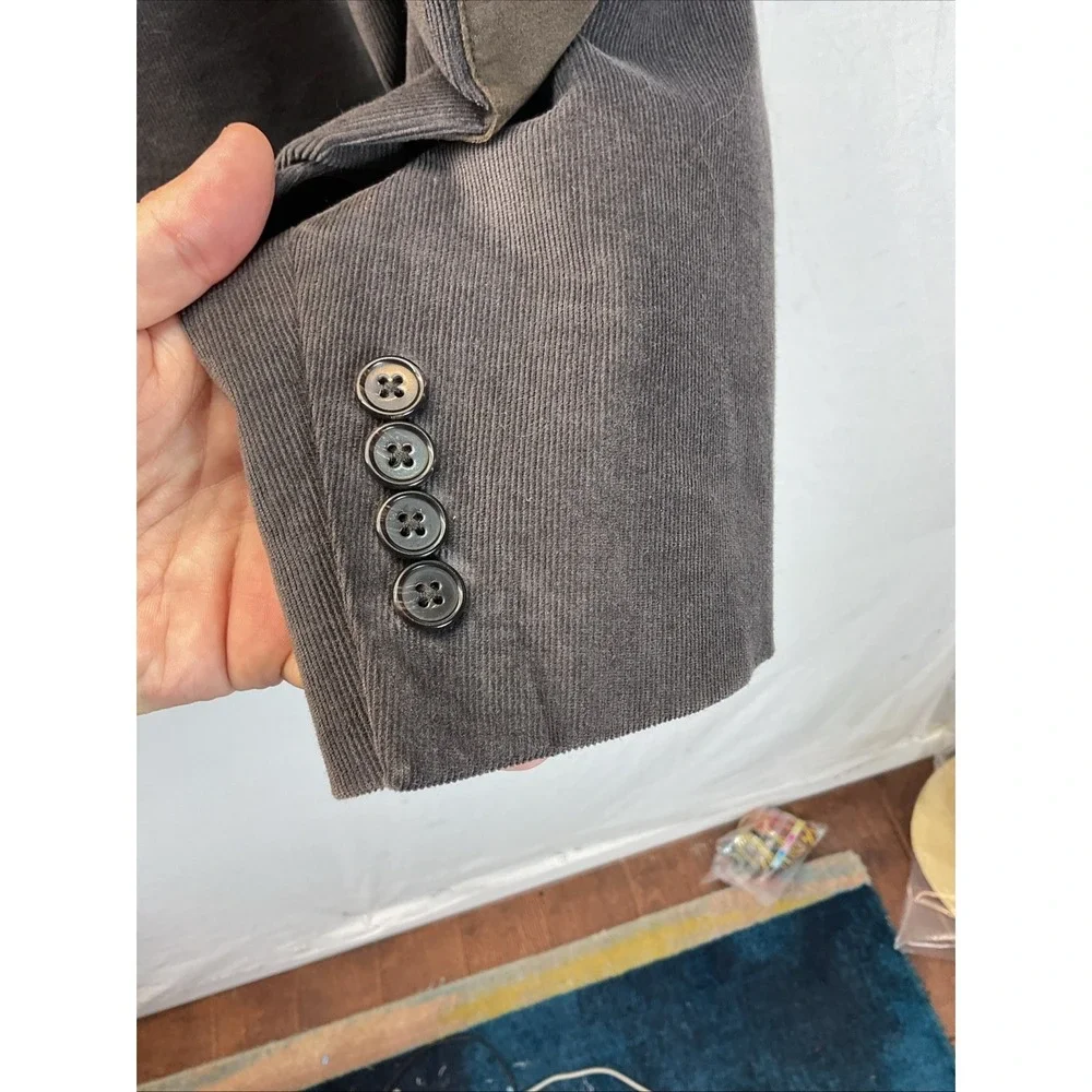 Ralph Lauren Black Label Mens Corduroy Gray Blazer Jacket Size 50R Arm patch gpa